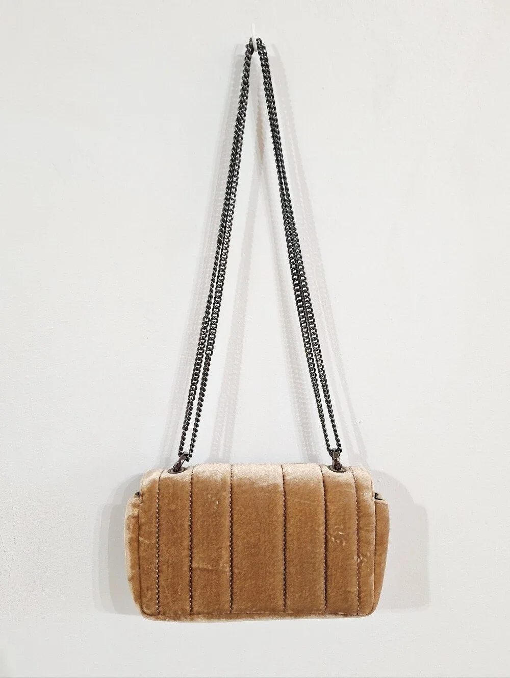 Tory Burch Pave Small Kira Mini Flap Quilted Velvet Shoulder Bag
